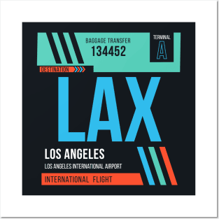 Los Angeles (LAX) Airport Code Baggage Tag Posters and Art